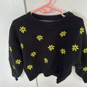Tommy Hilfiger Black Sweater with Red and White Accents (size XS, 4-5 years old)